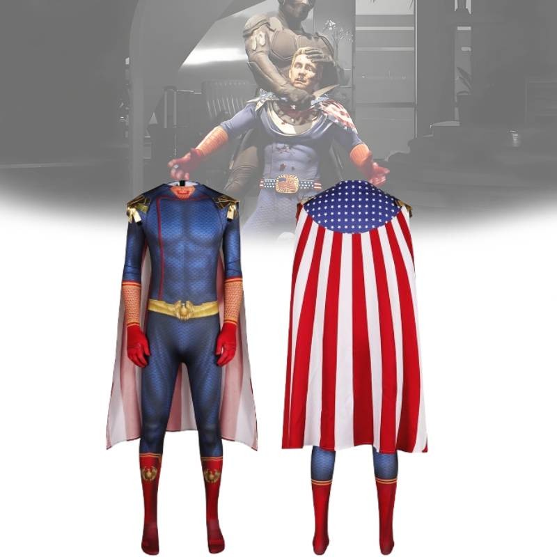 Áo choàng Cosplay Homelander màu xanh sành điệu cho trang phục biểu diễn sân khấu bé trai