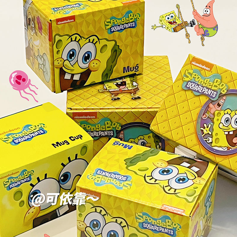 SpongeBob SquarePants Pie Star Cốc Dễ Thương Cốc Gốm Có Hộp Quà Tặng Thìa Sinh Viên Hoạt Hình Quà Tặng Sinh Nhật Cô Gái