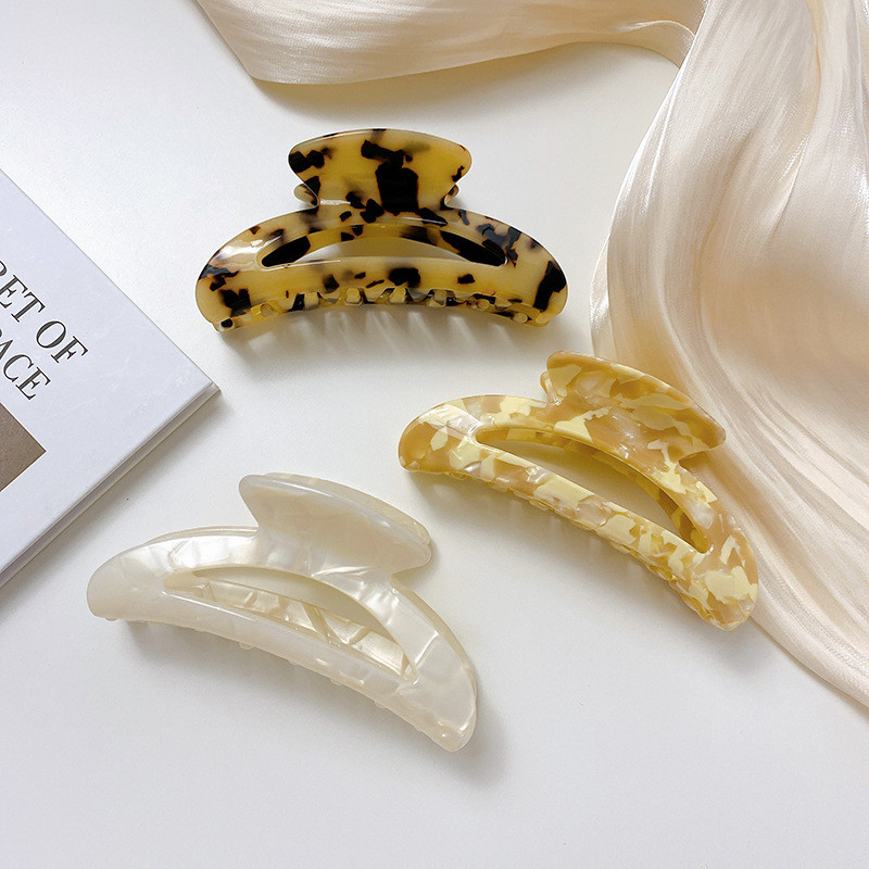 Phong Cách Thanh Lịch Hàn Quốc Acetate Tóc Lớn Nửa Mặt Trăng Thiết Kế Dành Cho Nữ Hoàn Hảo Cho Các Dịp Tất Cả