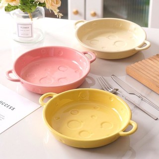 Phong Cách Phô Mai 9Inch Hai Tai Đĩa Sâu Hộ Gia Đình Giá Trị Cao Món Ăn Pasta Món Ăn Chịu Nhiệt Độ Cao Chống bỏng C
