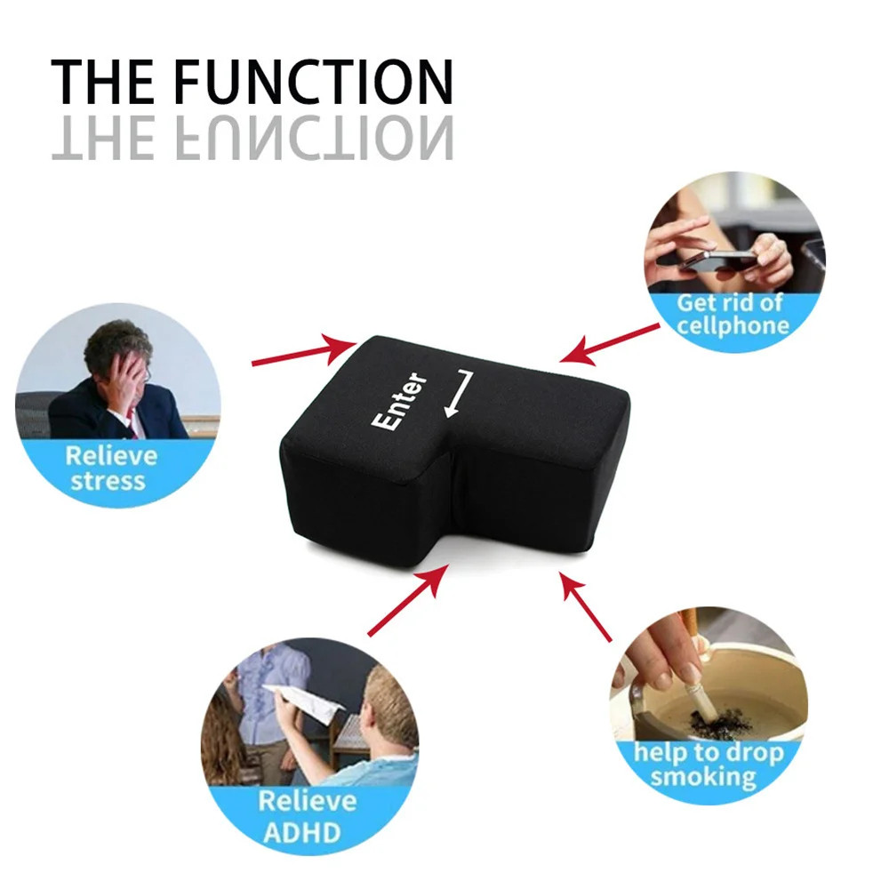 Usb Big Enter Nút Chìa Khóa Cho Văn Phòng Tại Nhà Gối Giảm Căng Thẳng Đầu Vào USB Lớn Máy Tính Thông Gió Gối Mềm Văn Phòng Đồ Chơi Giảm Căng Thẳng