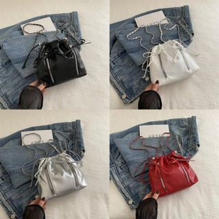 Túi đeo vai mùa hè Mini thời trang dành cho nữ màu đen trắng và bạc đỏ sành điệu