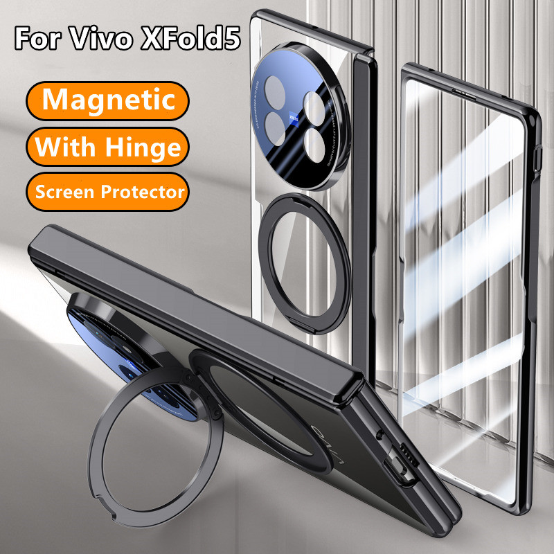 Ốp lưng cho Vivo XFold5 ⭐Vỏ điện thoại PC gấp⭐ Giá đỡ Giá đỡ Tấm bảo vệ màn hình Bản lề Vỏ chống sốc VivoXgold5 X Fold5 Fold 5