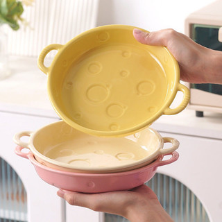 Phong Cách Phô Mai 9Inch Hai Tai Đĩa Sâu Hộ Gia Đình Giá Trị Cao Món Ăn Pasta Món Ăn Chịu Nhiệt Độ Cao Chống bỏng C
