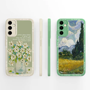 Dành Cho Samsung Galaxy A20 A24 A30 A32 A33 A34 A52 A52S A53 A7 2018 A72 A73 4G 5G Vỏ Tranh Nghệ Thuật Hoa Silicon Lỏng Vỏ Điện Thoại TPU Mềm Vỏ Capa