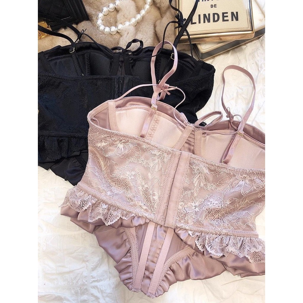 Pháp Gợi Cảm Satin Ren Áo Nóng Hẹp Eo Mỏng Hơn Nhìn Đồ Lót Hỗ Trợ Hàng Đầu Xương Cá Áo Ngực Mỏng Thép Mềm Vòng Áo Ngực