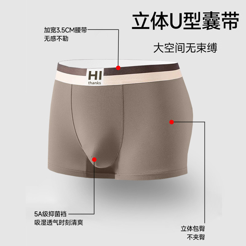 Mô tả Ecmn Nam Morandi Màu Quần Short Boxers Kháng Khuẩn Đáy Quần Lót Thoáng Khí Mềm Mại Và Thân Thiện Với Da Liền Mạch Plus Kích Thước Quần Lót - 8
