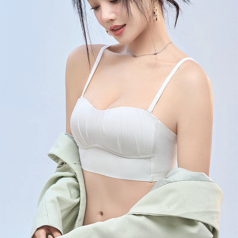 32-38ab Bọt Biển Mỏng Nữ Áo Ngực Mềm Mại Nhỏ Ngực Đẩy Thanh Niên Cô Gái Quần Lót Thoải Mái Không Dây Quần Lót