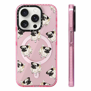 Ốp sạc từ tính không dây PUG PATTERN có màn hình tương thích cho IPhone11 12 13 14 15 16 Pro Max Cover 16 PLUS Silicone mềm trong suốt Vỏ chống sốc