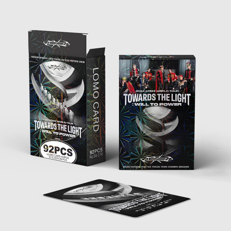 LINXX 92 chiếc ATEEZ THẾ GIỚI EP FIN SẼ Lomo Cards HD Hình ảnh Bộ sưu tập quạt ba chiều 3 Inch Kpop Photocards Hàng hóa Quà tặng Thẻ giao dịch