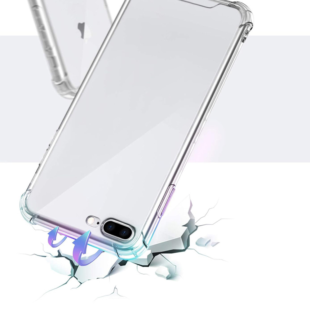 Ốp lưng cho iphone 7 8 plus Vỏ mềm silicon chống rơi trong suốt Vỏ điện thoại TPU