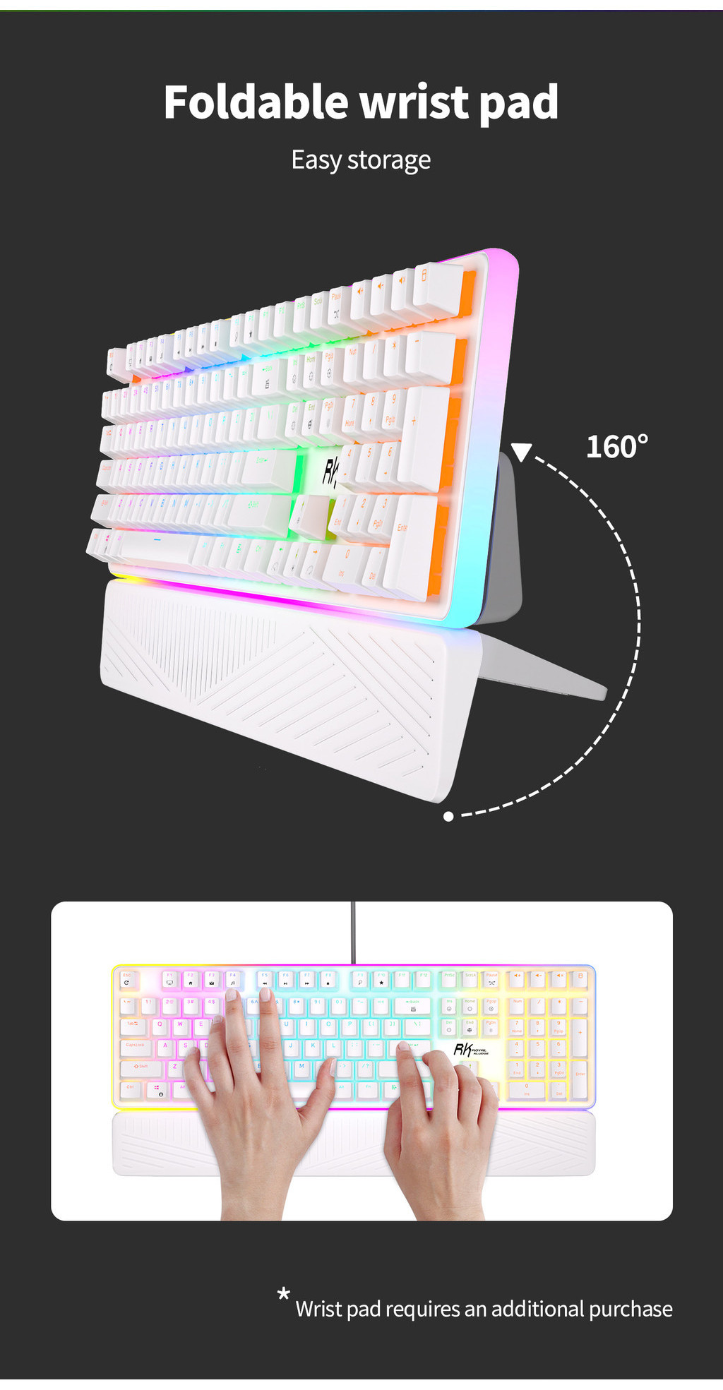 Mô tả Bàn phím cơ có dây có đèn nền Royal Kludge Rk918 Full RGB Gateron / Cherry / Outemu Switch Rk918 - 7