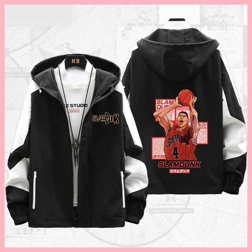 Áo khoác dài tay Slam Dunk Hanamichi Sakuragi KaedeRukawa Hisashi Mitsui HarukoAkagi Slam Dunk KaedeRukawa Hisashi Anime Ngoại Vi Quần Áo Nam Nữ Cặp Đôi Cùng Phong Cách Mùa Xuân Thu Áo Khoác