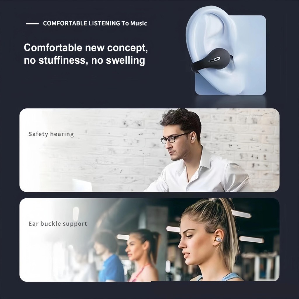 Mới 5.3 Dẫn truyền xương Tai nghe Bluetooth không dây Ambie Tai nghe thể thao Tai nghe chống nước chất lượng âm thanh HiFi