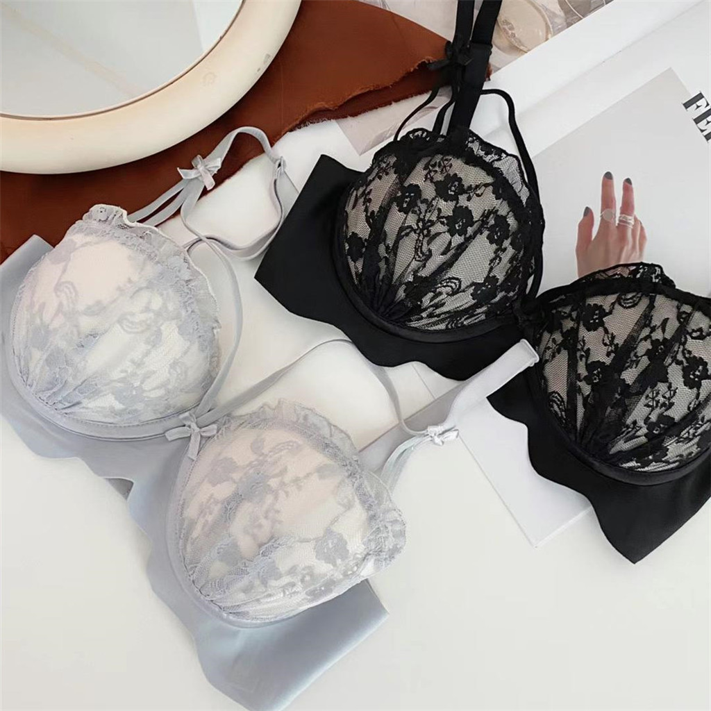 Ngực Nhỏ Bé Gái Áo Ngực Mềm Mại Gợi Cảm Ren Quần Lót Không Dây Push Up Nữ Bralette Quần Lót