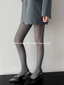 Retro Nâu Ngọt Ngào Cay Bạc Lụa Dọc Sọc Vớ Legging