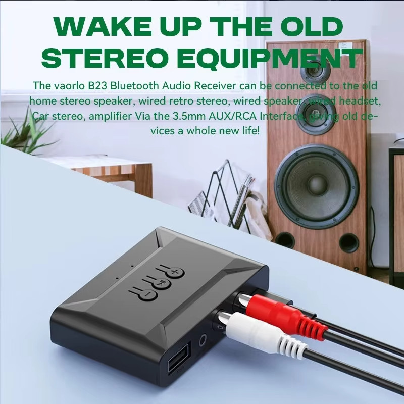 Bluetooth 5.4 Bộ Thu Âm Thanh Không Dây Đĩa U RCA 3.5 Mm AUX USB Stereo Bộ Chuyển Đổi Âm Nhạc Có MIC Cho Xe Ô Tô Bộ Khuếch Đại Loa Có Dây