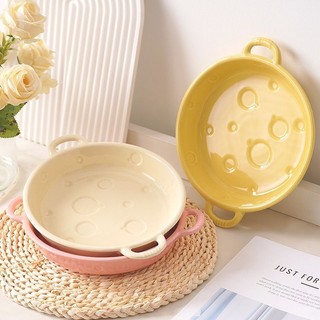 Phong Cách Phô Mai 9Inch Hai Tai Đĩa Sâu Hộ Gia Đình Giá Trị Cao Món Ăn Pasta Món Ăn Chịu Nhiệt Độ Cao Chống bỏng C