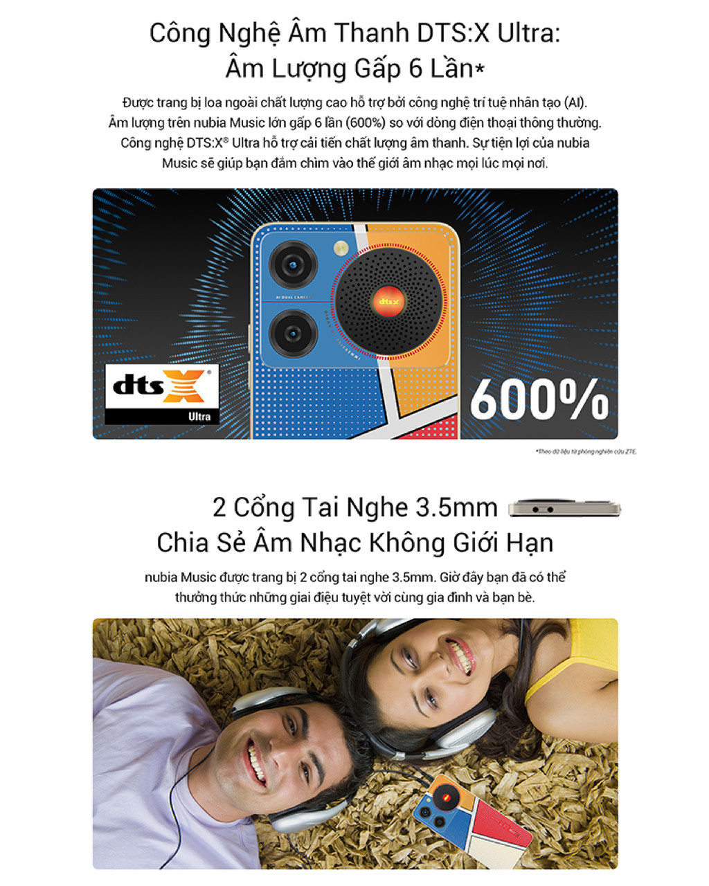 Mô tả Điện thoại Nubia Music NFC 8(4+4)/128GB | 6.6" HD+ 90Hz - Hàng chính hãng - 8
