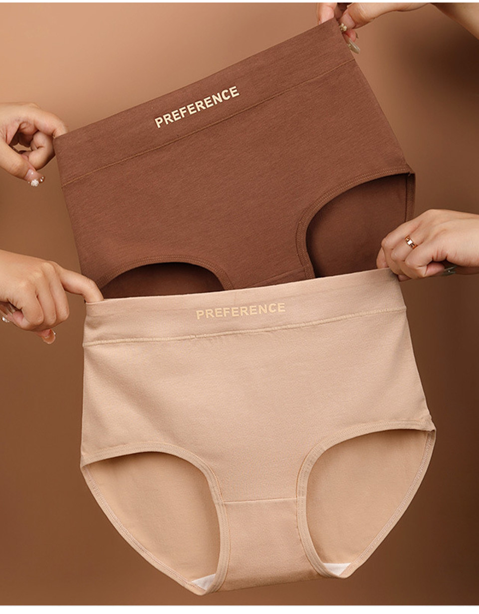 Mô tả Fallsweet Nữ Plus Kích Thước Quần Lót Cotton Nguyên Chất Eo Cao Mềm Quần Đùi Thoáng Khí Thân Thiết Underware M-2XL - 1