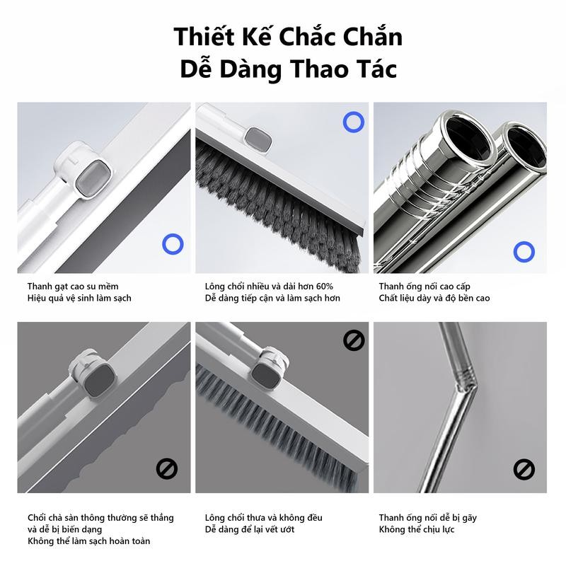Mô tả Chổi chà sàn và gạt nước ZOLELE C1 2 trong 1 cây chà sàn nhà tắm gạt nước - Chính Hãng - 2