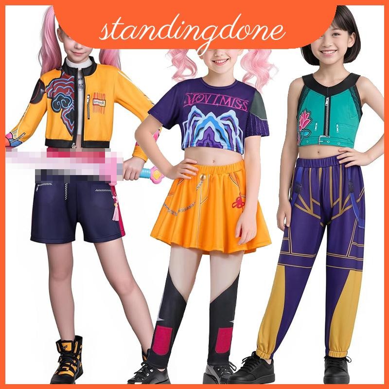 Demon Kids Kpop Hunters Rumi Mira Zoey Đầm Cosplay Không Tay Hoạ Tiết Sọc Cho Sự Kiện