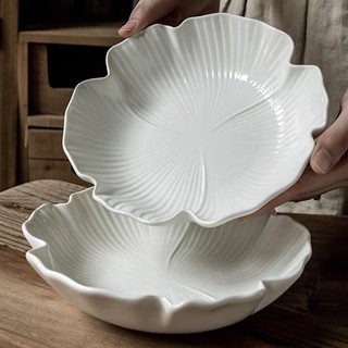 Trắng Thức Ăn Phương Tây Bít Tết Đĩa Ăn Hộ Gia Đình Đĩa Pháp Cánh Hoa Pasta Đĩa Gốm