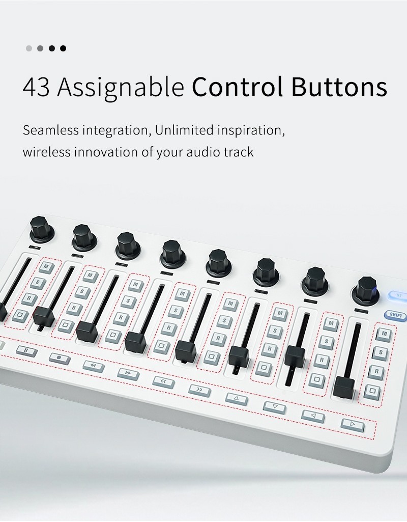 Bộ điều khiển MIDI không dây M-VAVE SMC-Mixer Bảng điều khiển trộn 8 mã ...