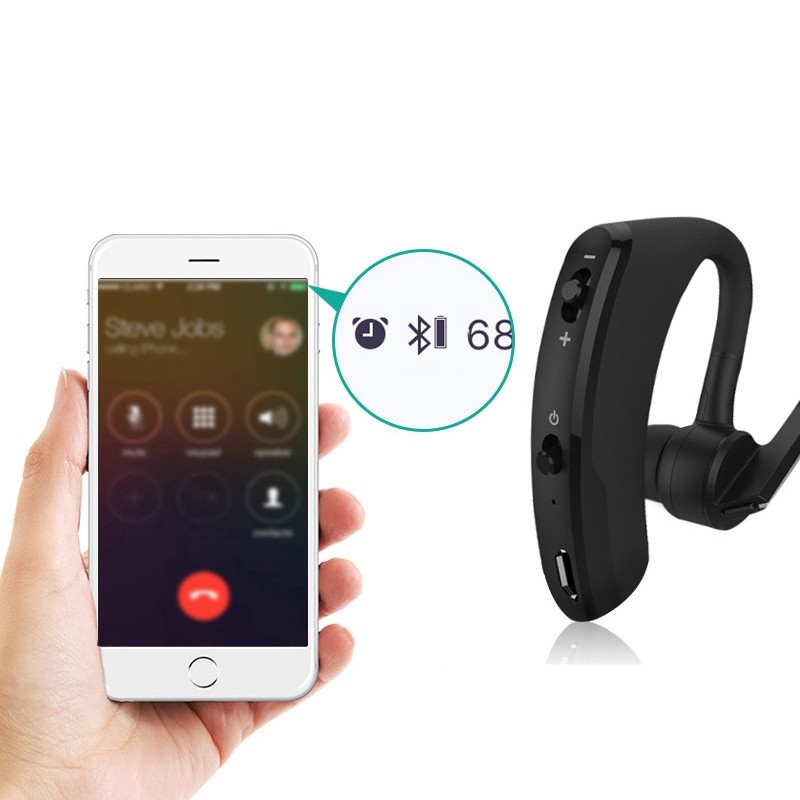 Tai nghe doanh nhân Bluetooth 5.2 không dây móc tai âm thanh nổi có mic V8S