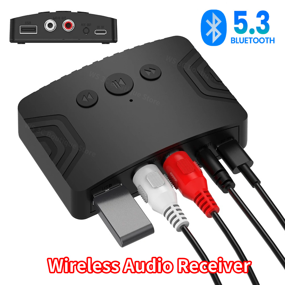 DISOUR Bluetooth 5.4 Audio Receiver Transmitter USB U-Disk 3.5mm AUX Stereo Music Wireless Adapter With Remote Control For Tv Pc Wired Speaker I.714559571