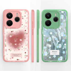 Thiết Kế Mới Dành Cho Redmi Note 14 Pro 4G 5G Tranh Sơn Dầu Đẹp Hoa Vuông Mềm Silicon Bảo Vệ Mặt Sau Cho RedmiNote14Pro Vỏ Siêu Mỏng Capa