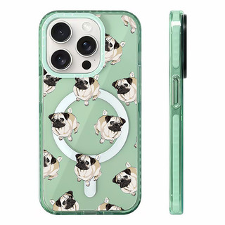 Ốp sạc từ tính không dây PUG PATTERN có màn hình tương thích cho IPhone11 12 13 14 15 16 Pro Max Cover 16 PLUS Silicone mềm trong suốt Vỏ chống sốc
