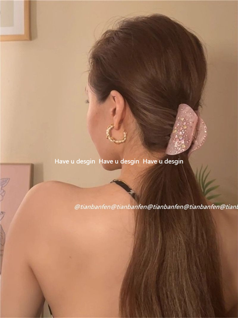 Kẹp Tóc Cá Mập Phong Cách Hàn Quốc và Pháp với Acetate và Kim Cương Giả Công Nghiệp, Sang Trọng và Lấp Lánh