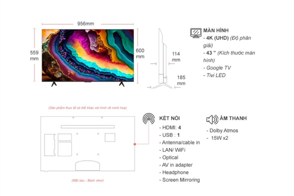 Mô tả Google Tivi TCL 4K 120Hz 55P755 PRO TV 55 Inch P755 - 2