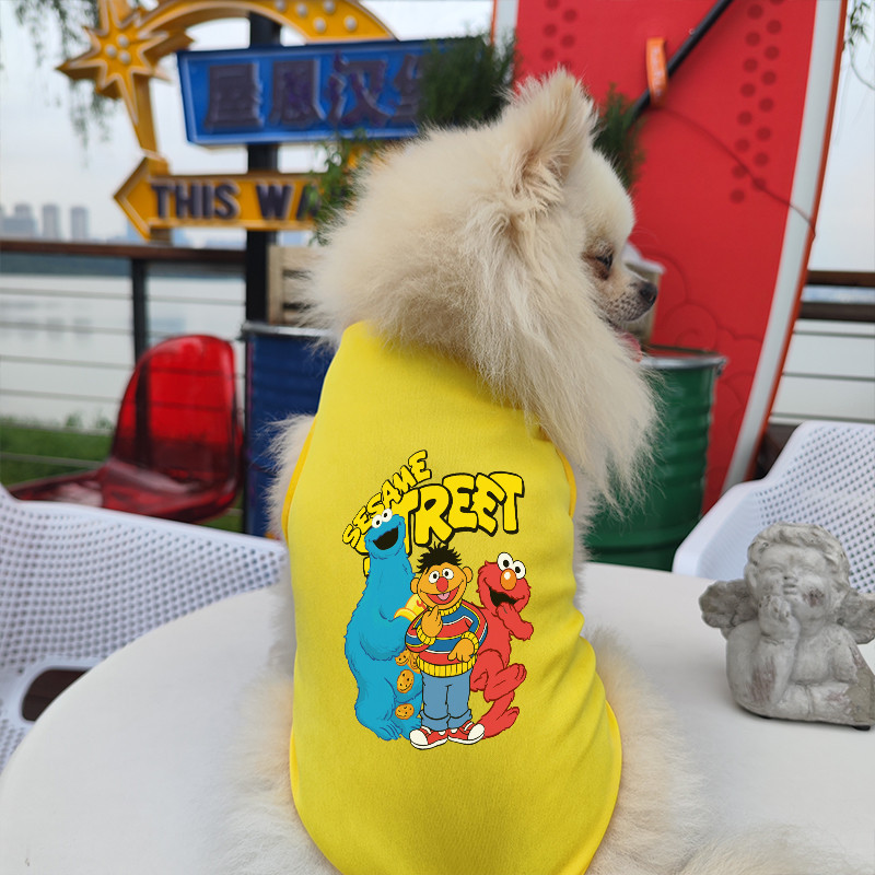 Áo Vest in hình mèo / chó Sesame Street thoáng khí cho chó nhỏ và vừa