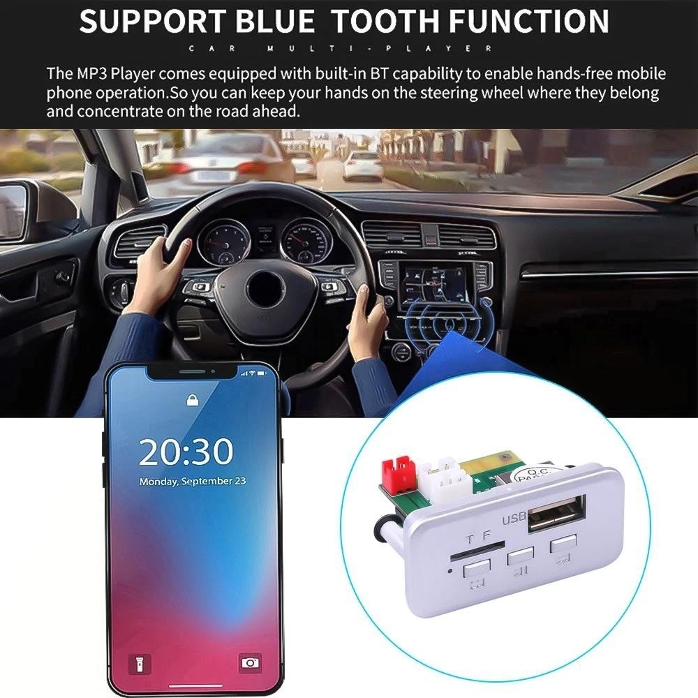 Bảng giải mã Bluetooth DC 12V 5.0 Máy nghe nhạc MP3 Định dạng không mất Bộ giải mã nhạc Mô-đun hỗ trợ USB FM TF AUX Đài phát thanh xe hơi