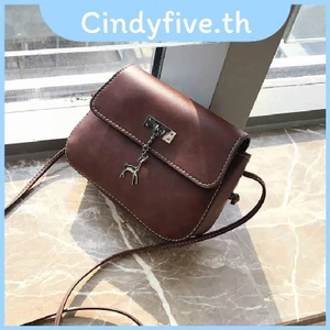 Retro Màu Trơn Hươu Mặt Dây Chuyền Yên Túi Đeo Vai Túi Vuông Pu