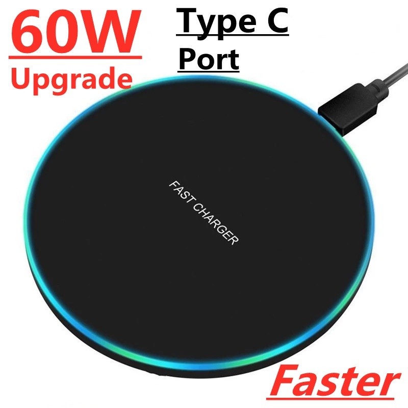 Bộ sạc không dây 60W Tai nghe điện thoại USB Bộ sạc nhanh Sạc nhanh QC 3.0 cho iPhone 14 13 12 11 XS XR X 8 Samsung S22 S21 S20