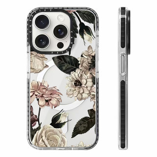 Retro Florals Time Không Dây Từ Tính Ốp Lưng Sạc Tương Thích Cho IPhone11 12 13 14 15 16 Pro Max Cover 16 PLUS Silicon Mềm Trong Suốt Ốp Lưng Chống Sốc