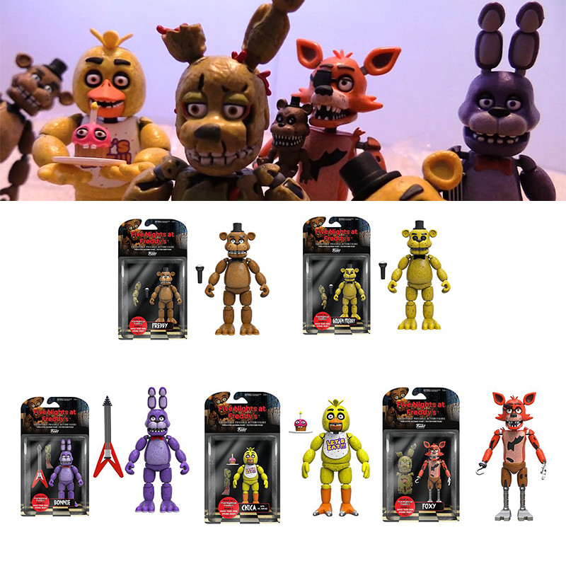 Fnaf Charming Funko Năm Đêm Tại Freddy 's Articulated Golden Freddy Đồ Chơi Hành Động Hình