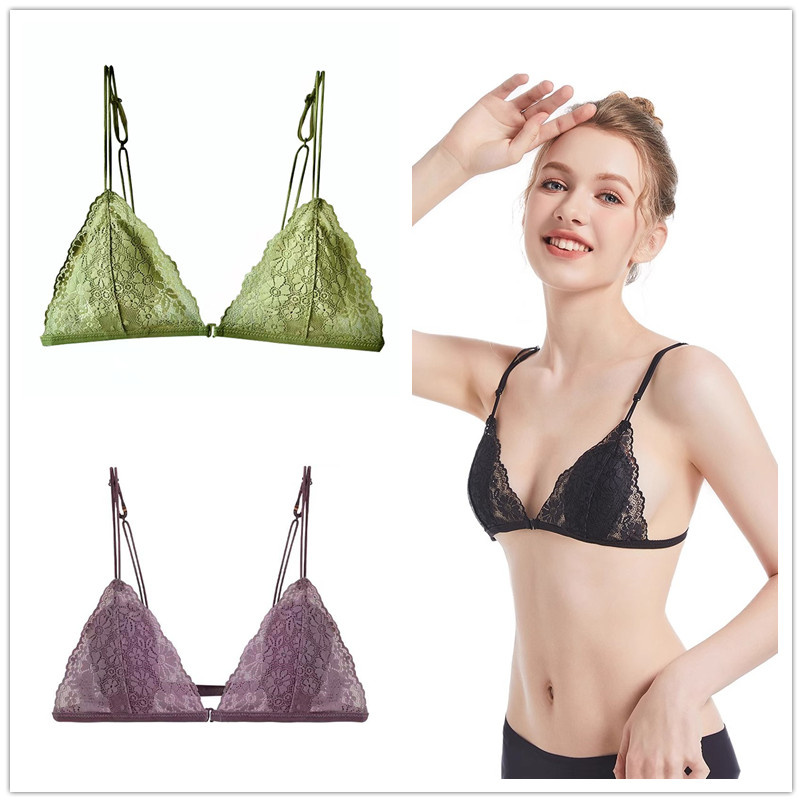 Thanh Niên Cô Gái Mềm Áo Ngực Đóng Cửa Trước Nữ Không Dây Đồ Lót Nữ Bralette Quần Lót
