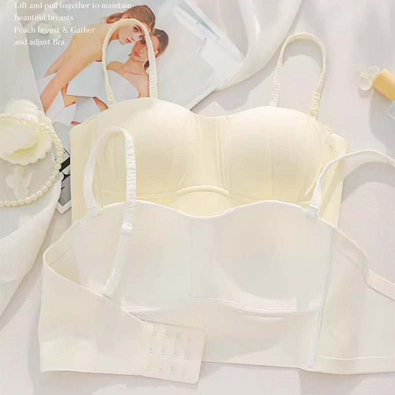 32-38ab Bọt Biển Mỏng Nữ Áo Ngực Mềm Mại Nhỏ Ngực Đẩy Thanh Niên Cô Gái Quần Lót Thoải Mái Không Dây Quần Lót