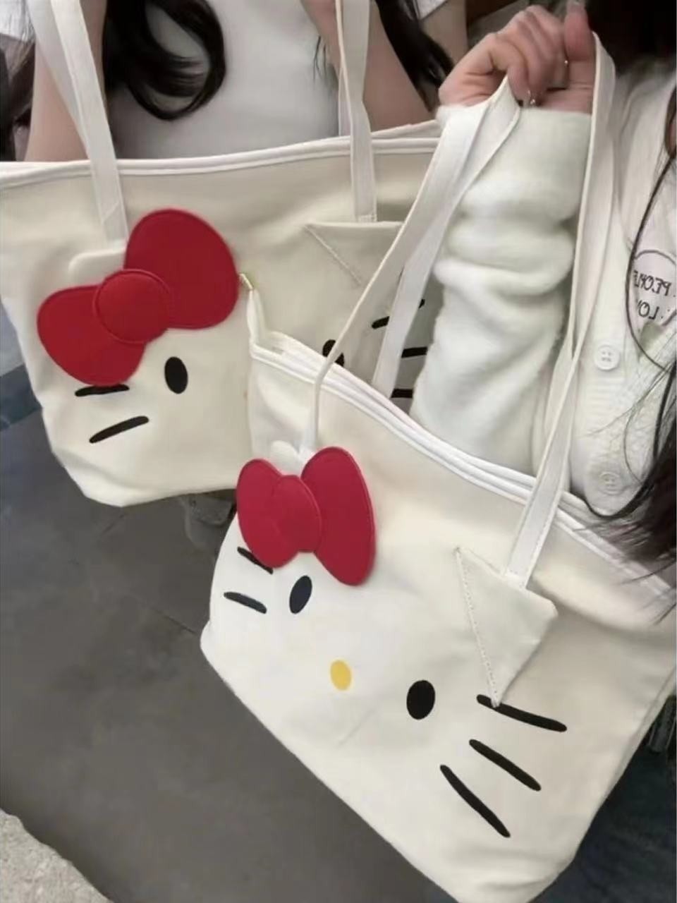 Túi Vải Hello Kitty Túi xách nữ sức chứa lớn thời trang mới Túi mua sắm ...