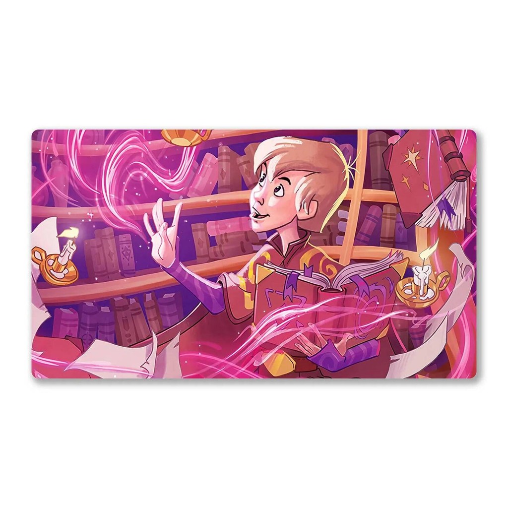 Thảm chơi Lorcana Thảm chơi game TCG 24x14 inch tương thích, Thảm chơi cao su chống trượt và miếng lót chuột