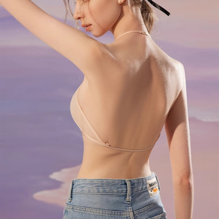 Áo Bralette Hở Lưng Cho Nữ, Thiết Kế Đóng Trước Liền Mạch, Chất liệu Mềm Mại và Thoáng Mát