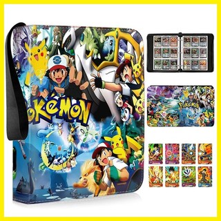 [ZOCI] Túi đựng thẻ Pikachu Charmander Bulbasaur Sách thẻ Pokémon Jiugongge Trang bên trong Bộ sưu tập dung lượng lớn Sách sưu tập Pikachu Sách lưu trữ thẻ 4 ngăn