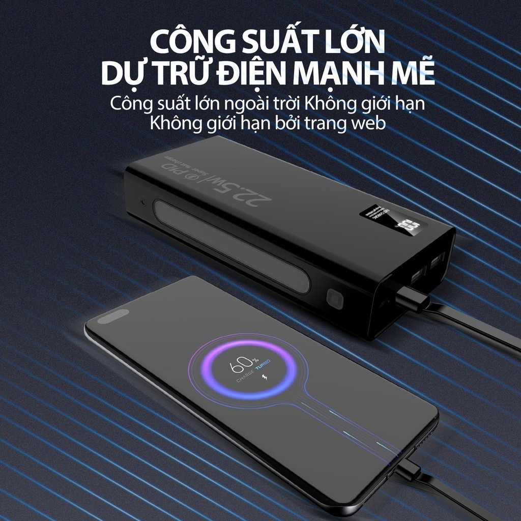 GOOJODOQ Mini Sạc dự phòng 2024 Sạc nhanh 22,5w, Màn hình hiển thị pin 20000 mah, đèn pin độ sáng cao Phụ kiện sạc pin – ảnh mô tả chi tiết 6