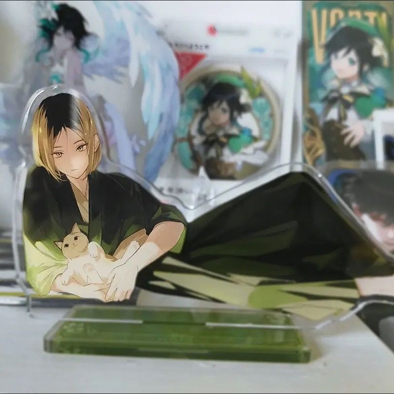 Chân đế mới Haikyuu Shoyo Hinata Kenma Kozume Kei Tsukishima Oikawa Tooru Little Red Book Cùng phong cách Bóng chuyền Junior Thời gian giải trí Móng vuốt cô đơn mài Acrylic Chân đế hình người đứng tinh tế