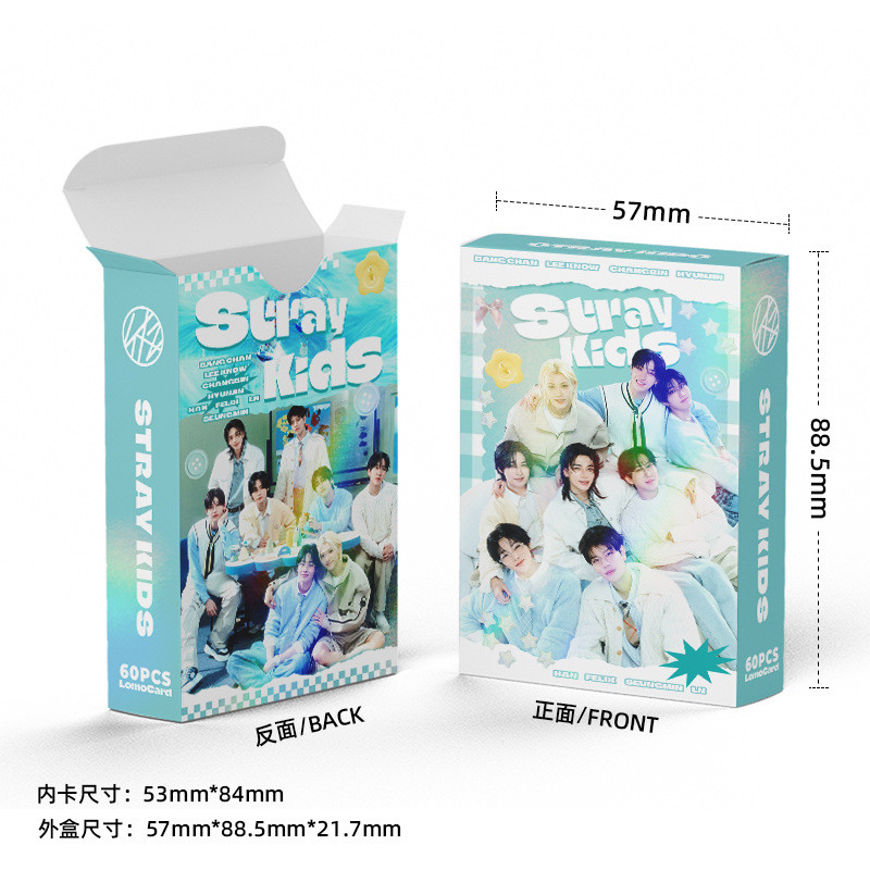 LINXX 60 Chiếc Stray Kids Group Lomo Selfie Cards Độ Nét Cao 3 Inch Laser Holographic Photocards Bộ Sưu Tập Quạt Kpop Merch Bộ Quà Tặng
