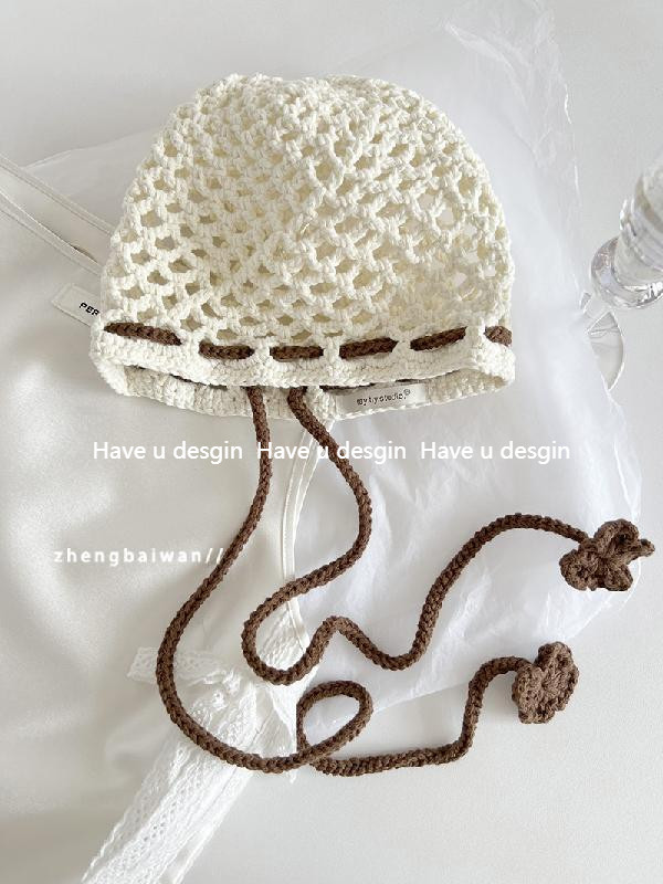 Have u desgin Rỗng Dệt Kim Mũ Lưới Mùa Hè Phong Cách Hàn Quốc Tất Cả Trận Đấu Handmade Móc Len Mũ Baotou Mũ Lạnh Đan